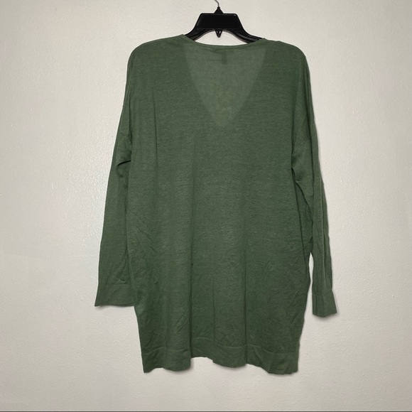 Eileen Fisher V Neck Tunic Sweater Green Nori M XL - Picture 7 of 11